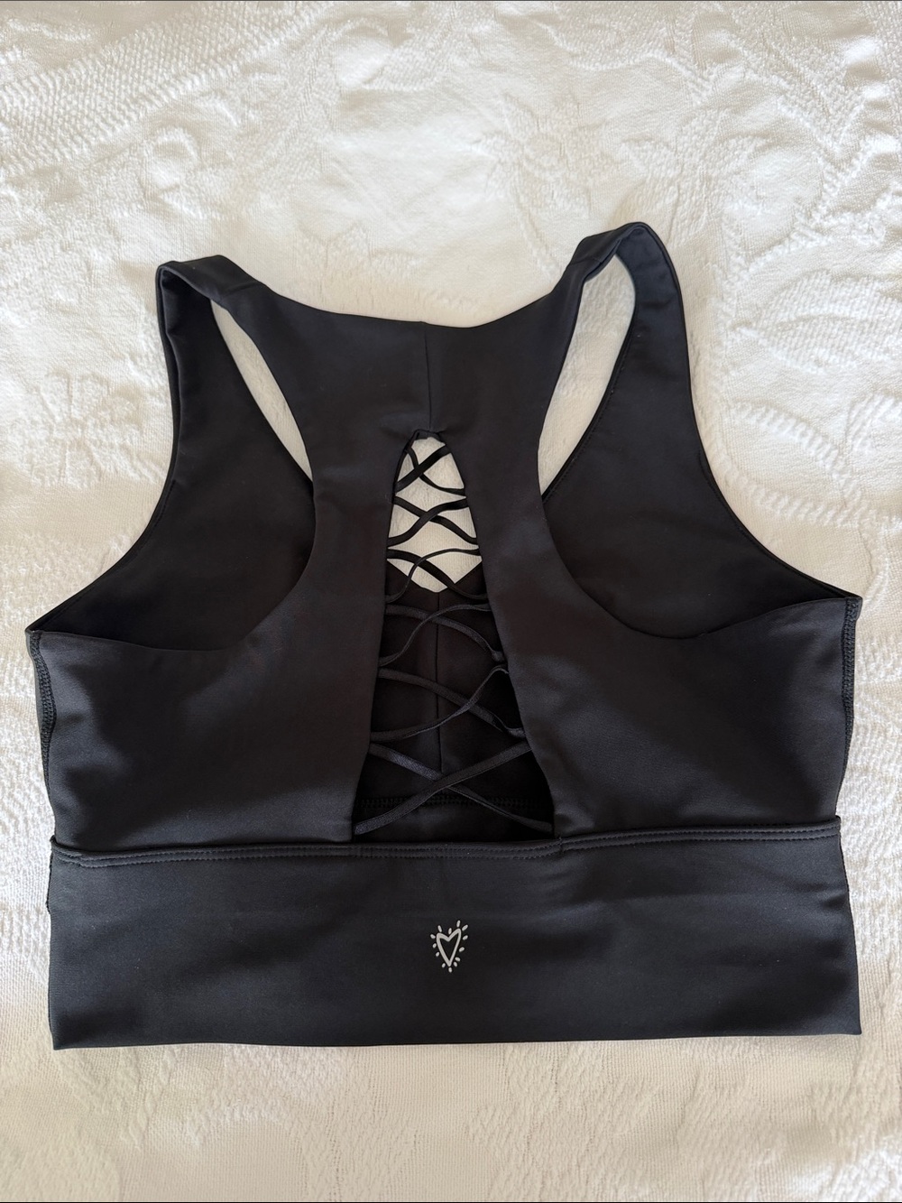 Betsey Johnson Black Lace-Back Sports Bra S